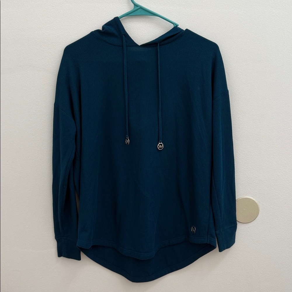 Michael kors women's hoodie sweater blue/luxe teal size xs
